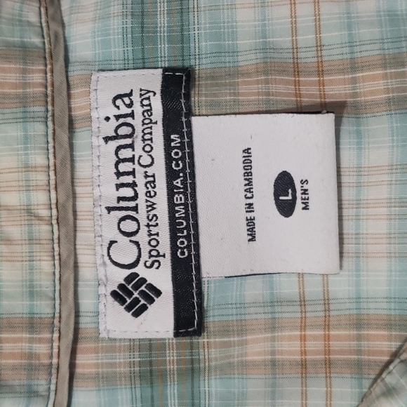 COLUMBIA Short Sleeve Fishing Outdoor Fall Walking Plaid Button Shirt -  Men's - Picture 5 of 6